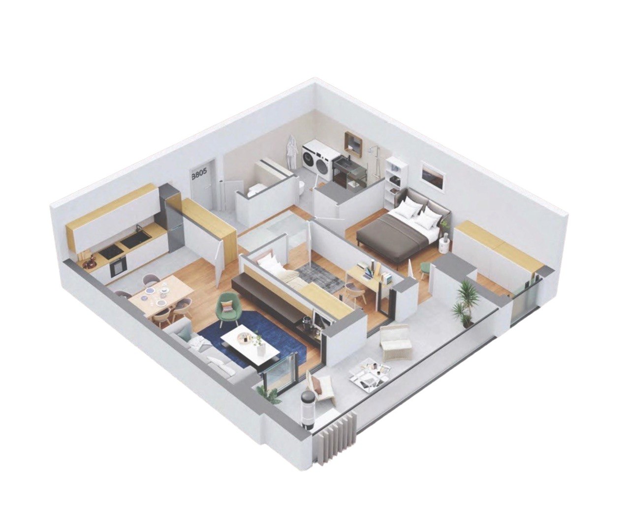 Trosoban stan na prodaju – Bijeli dvor, pogled na Bulevar, 91 m²