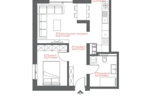 Manji dvosoban stan Laus